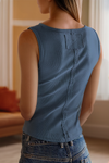 Exposed Seam Detail Sporty Tank Top