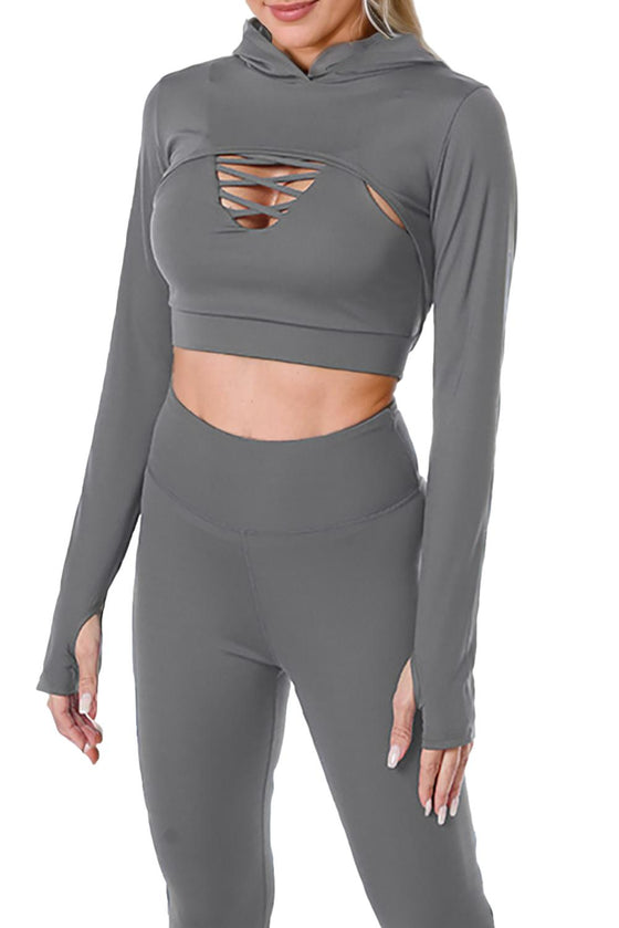 Crisscross Detail 3pcs Sports Set