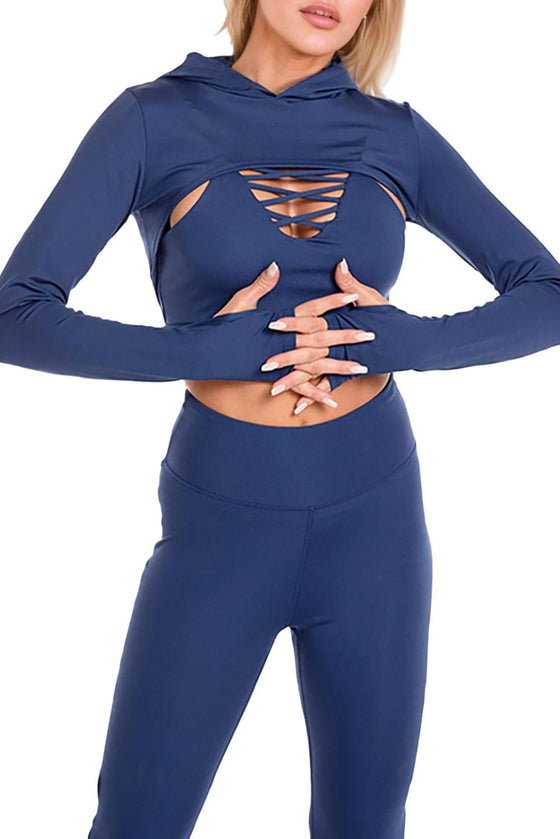 Crisscross Detail 3pcs Sports Set