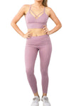 3pcs Hoodie Strappy Bra And Leggings Active Set