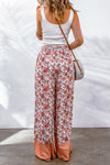 PACK7711547-3-1, Fiery Floral Print Shirred High Waist Wide Leg Pants