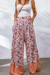 PACK7711547-3-1, Fiery Floral Print Shirred High Waist Wide Leg Pants