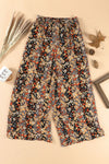 PACK7711487-2-1, Black Floral Print High Waist Wide Leg Pants