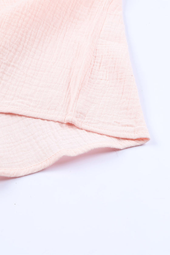 PACK25118413-10-1, PACK25118413-10-2, PACK25118413-10-3, Pink Textured Tiered Ruffled Short Sleeve Blouse