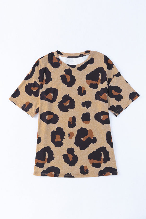 PACK25219373-20-2, Leopard Boyfriend Print Loose T Shirt