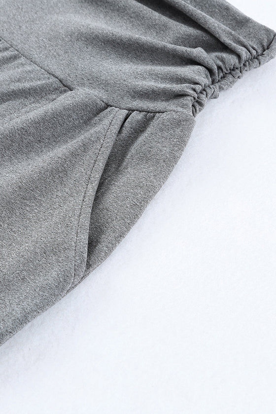 PACK761211-11-1, Gray High Waist Pleated Pocket Leggings