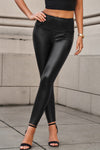 PACK7711210-2-1, Black Faux Leather High Waist Skinny Leggings