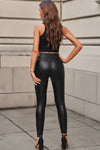 PACK7711210-2-1, Black Faux Leather High Waist Skinny Leggings