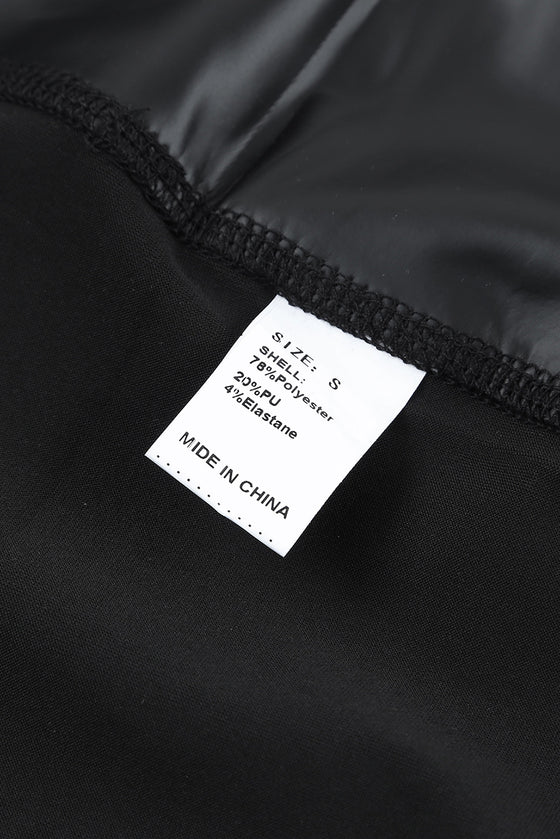 PACK7711210-2-1, Black Faux Leather High Waist Skinny Leggings