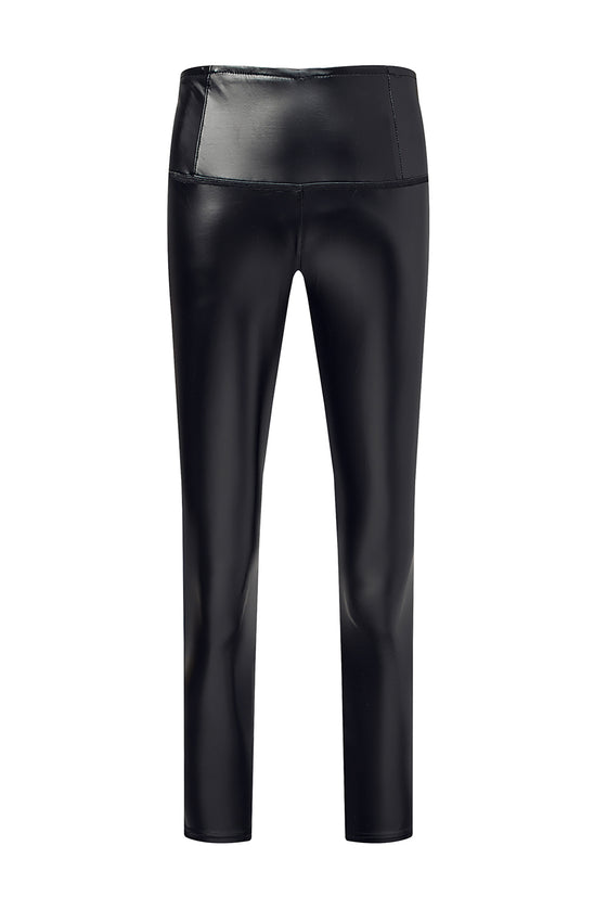 PACK7711210-2-1, Black Faux Leather High Waist Skinny Leggings
