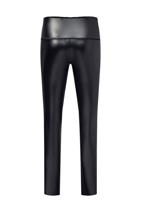 PACK7711210-2-1, Black Faux Leather High Waist Skinny Leggings