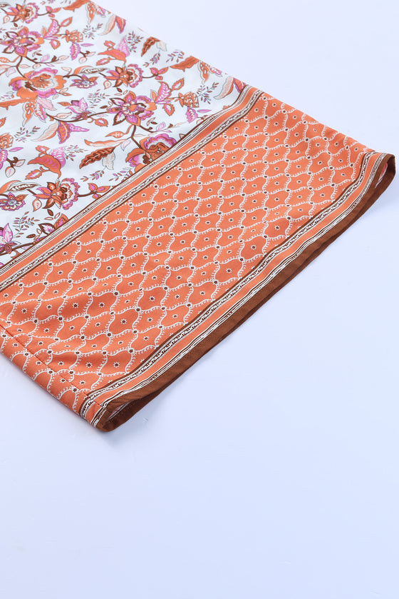 PACK7711547-3-1, Fiery Floral Print Shirred High Waist Wide Leg Pants