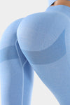 PACK265156-4-1, Sky Blue Butt Lift High Waist Ankle Length Yoga Pants