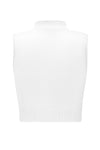 LC264376-1-S, LC264376-1-M, LC264376-1-L, PACK264376-1-1, PACK264376-1-4, White  Solid Color Zip Up Sleeveless Active Crop Top