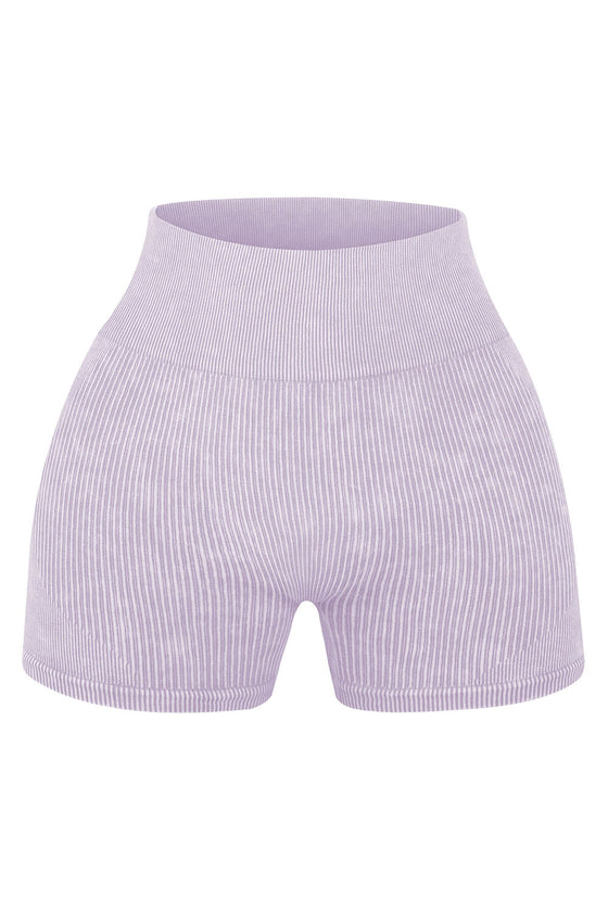 LC265126-1-S, LC265126-1-M, LC265126-1-L, PACK265126-1-1, White  Seamless Ribbed Knit Butt Lifter Yoga Shorts