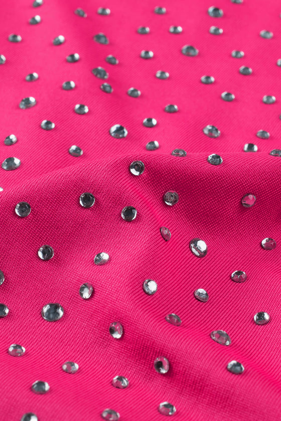 PACK6421365-6-1, Rose Rhinestone Allover Round Neck Short Sleeve Bodysuit