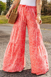 PACK7711879-10-1, Pink Bohemian Floral Print Wide Leg Pants