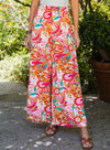 PACK7711657-14-1, Orange Floral Print Wide Leg Pants