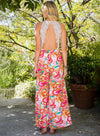 PACK7711657-14-1, Orange Floral Print Wide Leg Pants
