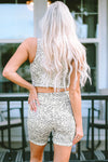 PACK624977-18-1, Apricot Active Leopard Tank and High Waist Shorts Set