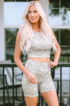 PACK624977-18-1, Apricot Active Leopard Tank and High Waist Shorts Set