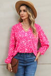 PACK25117535-10-1, Pink Split Neck Fall Printed Crinkled Blouse