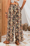 PACK7711487-2-1, Black Floral Print High Waist Wide Leg Pants