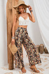 PACK7711487-2-1, Black Floral Print High Waist Wide Leg Pants