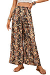 PACK7711487-2-1, Black Floral Print High Waist Wide Leg Pants
