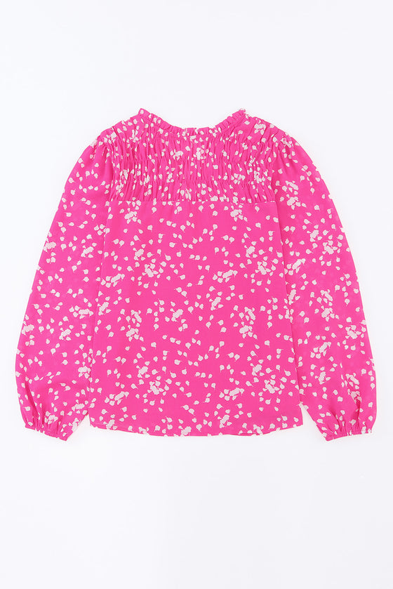 PACK25117535-10-1, Pink Split Neck Fall Printed Crinkled Blouse