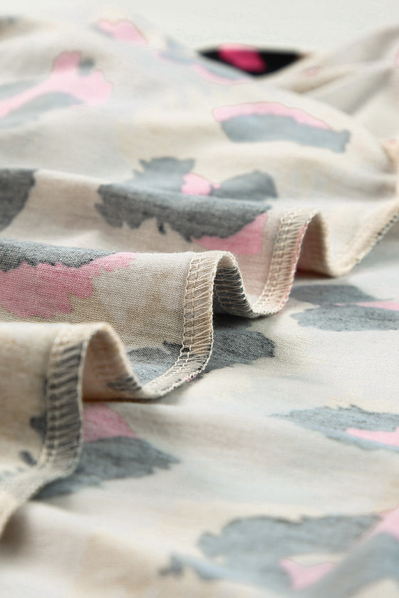 PACK25219373-17-1, Brown Boyfriend Print Loose T Shirt