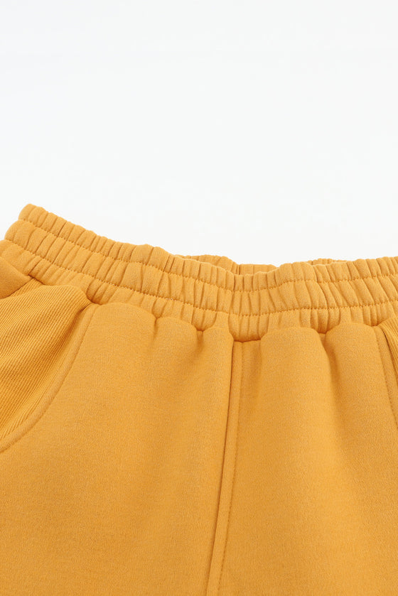 LC2611530-7-S, LC2611530-7-M, LC2611530-7-L, LC2611530-7-XL, PACK2611530-7-1, Yellow  Half Zip Sweatshirt And Sweatpants Sports Set