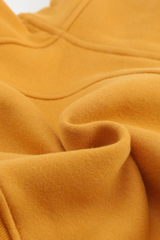 LC2611530-7-S, LC2611530-7-M, LC2611530-7-L, LC2611530-7-XL, PACK2611530-7-1, Yellow  Half Zip Sweatshirt And Sweatpants Sports Set