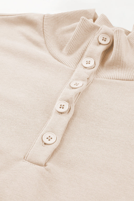 PACK2611426-18-1, Apricot Casual High Neck Henley Top and Short Outfit