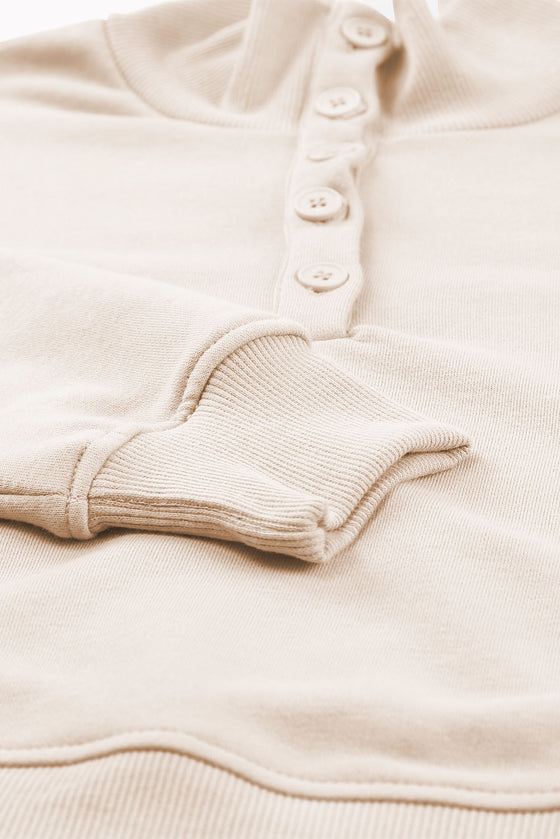 PACK2611426-18-1, Apricot Casual High Neck Henley Top and Short Outfit