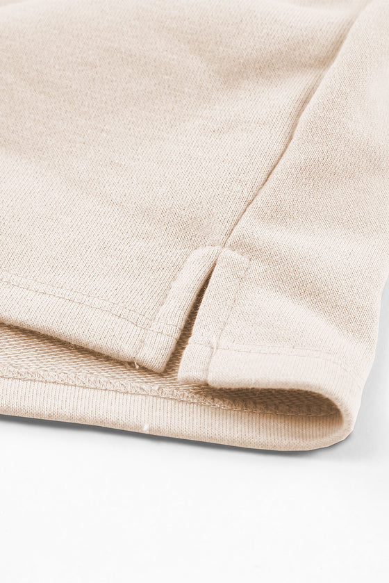 PACK2611426-18-1, Apricot Casual High Neck Henley Top and Short Outfit