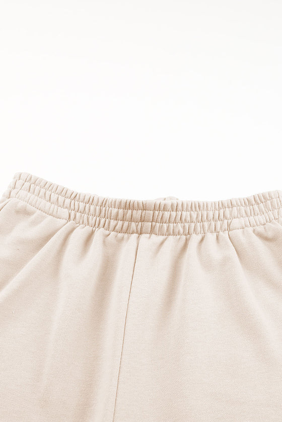 PACK2611426-18-1, Apricot Casual High Neck Henley Top and Short Outfit