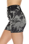 LC265198-2-S, LC265198-2-M, LC265198-2-L, PACK265198-2-1, Black  Abstract Print Ribbed High Waist Active Bottoms