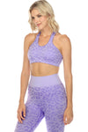 LC2611470-8-S, LC2611470-8-M, LC2611470-8-L, PACK2611470-8-1, Purple  Leopard Crossed Keyhole Front High Waist Active Set