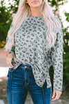 PACK25122238-20-2, Leopard Animal Print Stitching Loose Long Sleeve Top