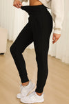 PACK761211-2-1, Black High Waist Pleated Pocket Leggings