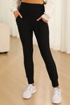 PACK761211-2-1, Black High Waist Pleated Pocket Leggings