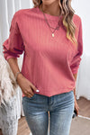 PACK25312934-P306-2, Strawberry Pink JOLENE Ribbed Corded Oversized Sweatshirt