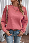 PACK25312934-P306-2, Strawberry Pink JOLENE Ribbed Corded Oversized Sweatshirt