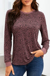 PACK25122452-3-1, Red Animal Spotted Print Round Neck Long Sleeve Top