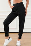 PACK7712269-2-1, Black Exposed Seam High Waist Pocketed Joggers