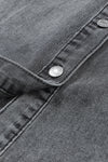 PACK786324-11-1, Gray Buttoned Long Sleeve Denim Mini Dress