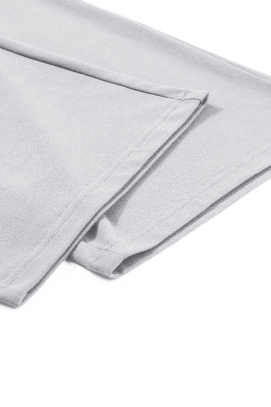 PACK2611557-P1011-1, Light Grey Solid Criss Cross Crop Top and Pants Active Set