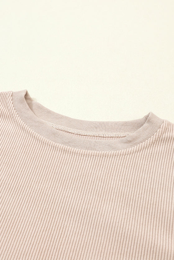 PACK25312934-P18-1, Apricot JOLENE Ribbed Corded Oversized Sweatshirt