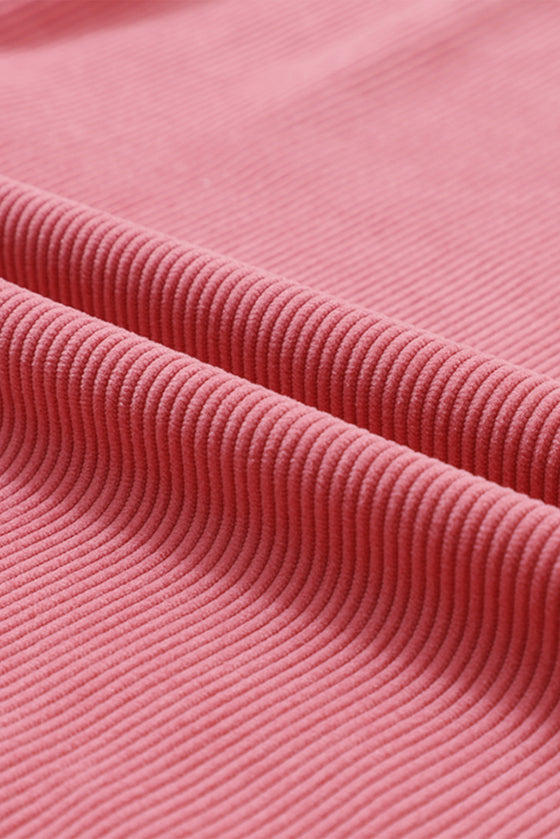 PACK25312934-P306-2, Strawberry Pink JOLENE Ribbed Corded Oversized Sweatshirt